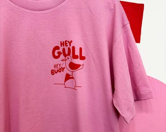 Pink Boxy T-shirt - Seagull Candy Pink Summer T-shirt
