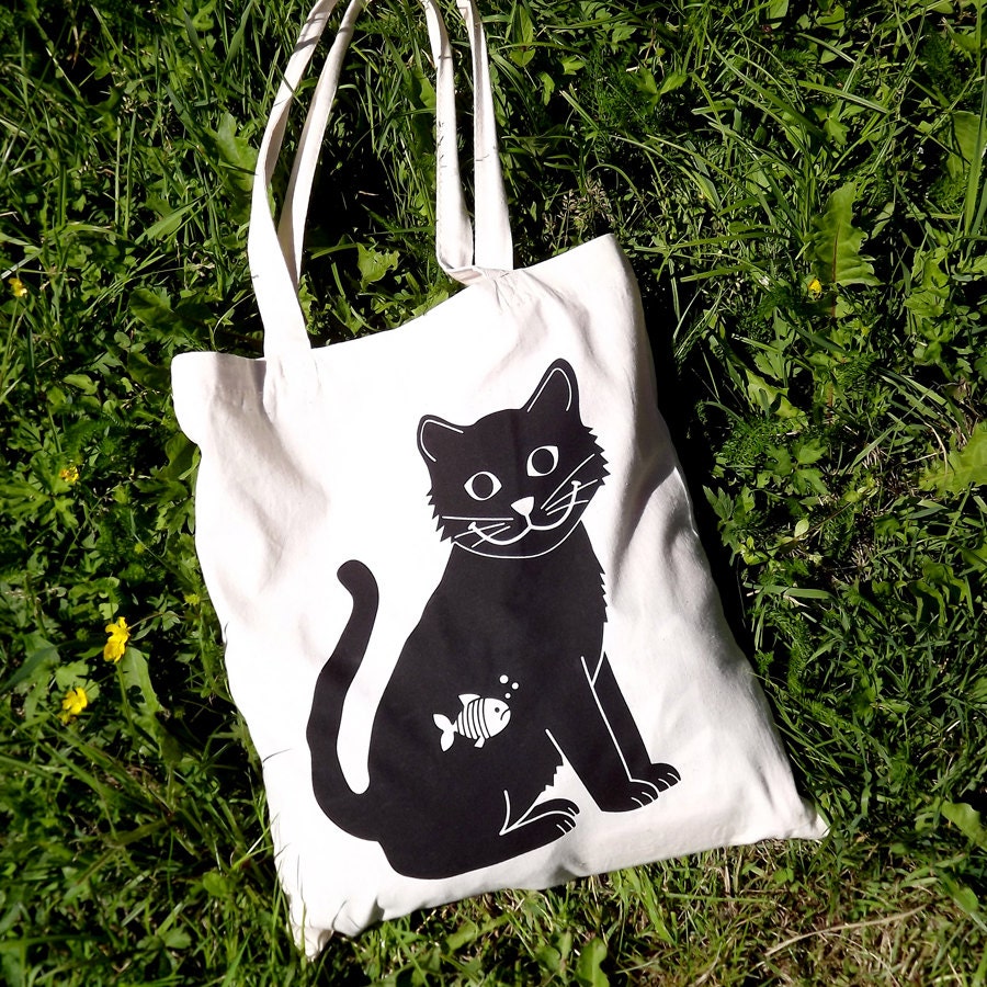 Cat Tote Bag - Etsy