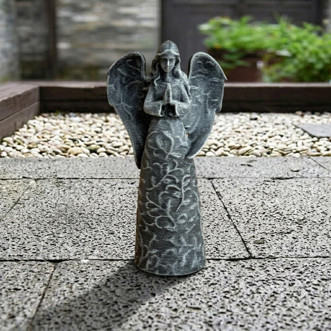 Angel Statue Outdoor Concrete Praying Angel Figure Garden Sculpture ...