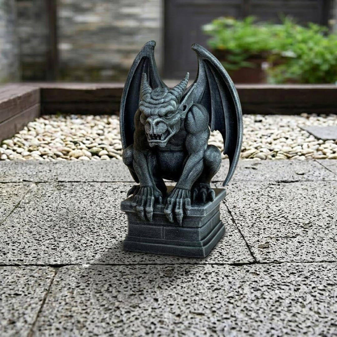 Concrete Gargoyle Statue Gothic Demon Sculpture Mythical Creature ...