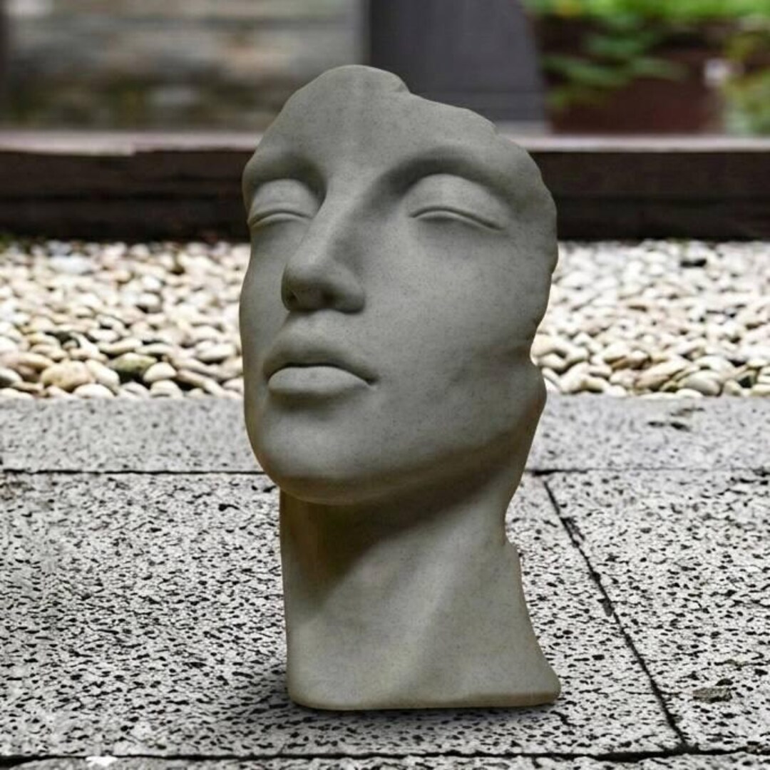 Abstract Female Bust Concrete Statue Woman Head Sculpture Cement Face ...