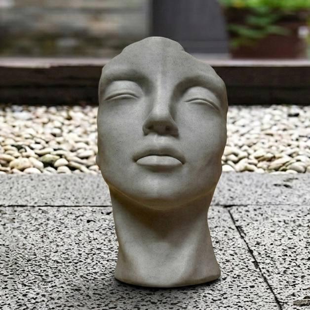 Abstract Female Bust Concrete Statue Woman Head Sculpture Cement Face ...