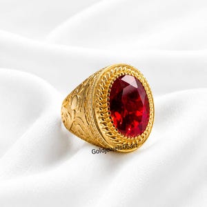 Vinatge Antique 22 Ct Oval Cut Ruby Men's Heavy Ring , Bishop Ring ,Vintage jewelry , 925 Sterling Silver , Men's Ring, Large Ring