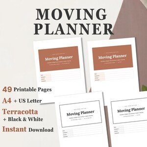 Moving Planner Printable, Relocation Checklist, Packing Organizer, Moving Budget, Box Inventory, New Home Binder