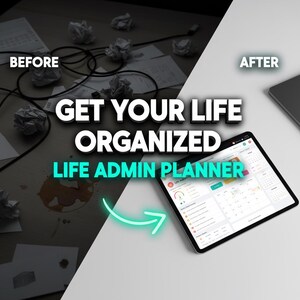 Livsadministrationsplanerare PDF | Veckovis organisation, räkningar och uppgifter | Digital planerare för nedladdning