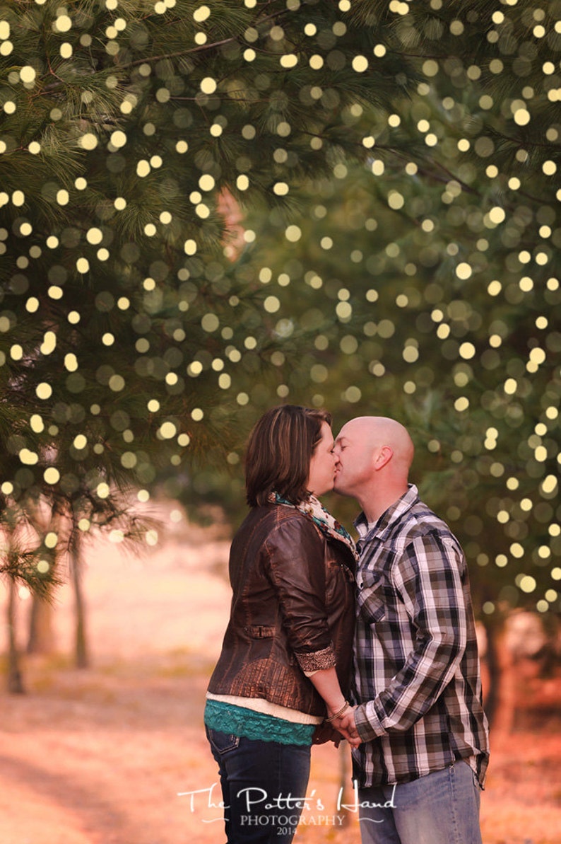 Christmas Tree Twinkle Lights Bokeh Photographer Overlay for