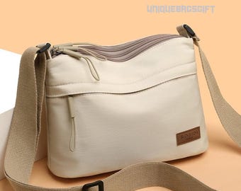 Bolso bandolera para mujer con múltiples bolsillos / Bolso de hombro ligero / Bolso de viaje de gran capacidad