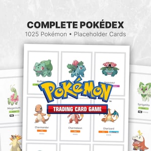 PDF imprimable complet du Pokédex, 1025 espaces réservés Pokémon, classeurs et tracker