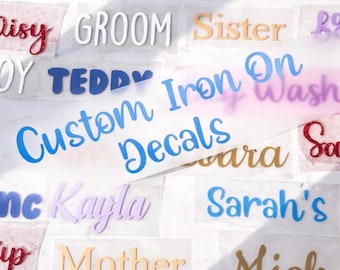 Personalised Custom HTV Iron On Decals and Vinyl Transfers | Heat Transfer Stickers for Fabric & Apparel