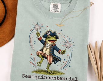 Retro shirt grappige kikker, comfort kleuren patriottische Tee, USA Independence Day shirt, 4 juli kikker Tee, 1776 2026