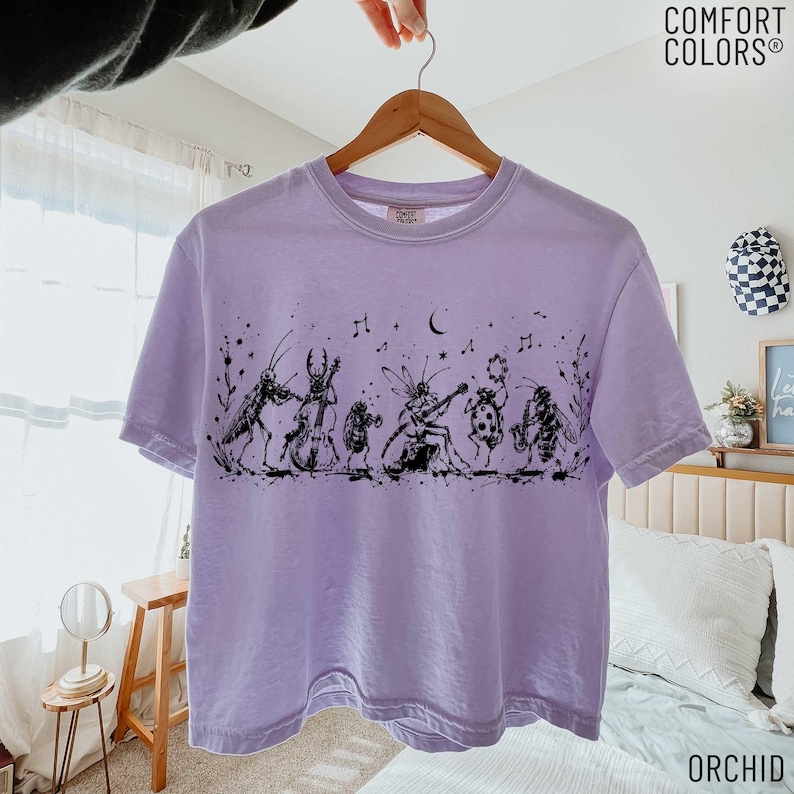 Vintage Insect Boxy Tee, Cute Bug Graphic Shirt, Nature Lover Tee, 90s Aesthetic Comfort Colors Shirt, Garden Style Gift image 5