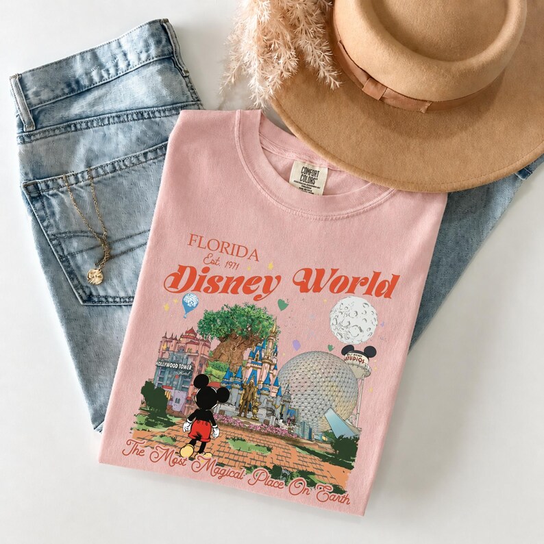 Vintage Mickey Disneyworld Comfort Colors Shirt, Retro Mickey And Friends Shirts, Walt Disneyworld Tee, Disney 2026 Trip Disney Vacation Tee image 5