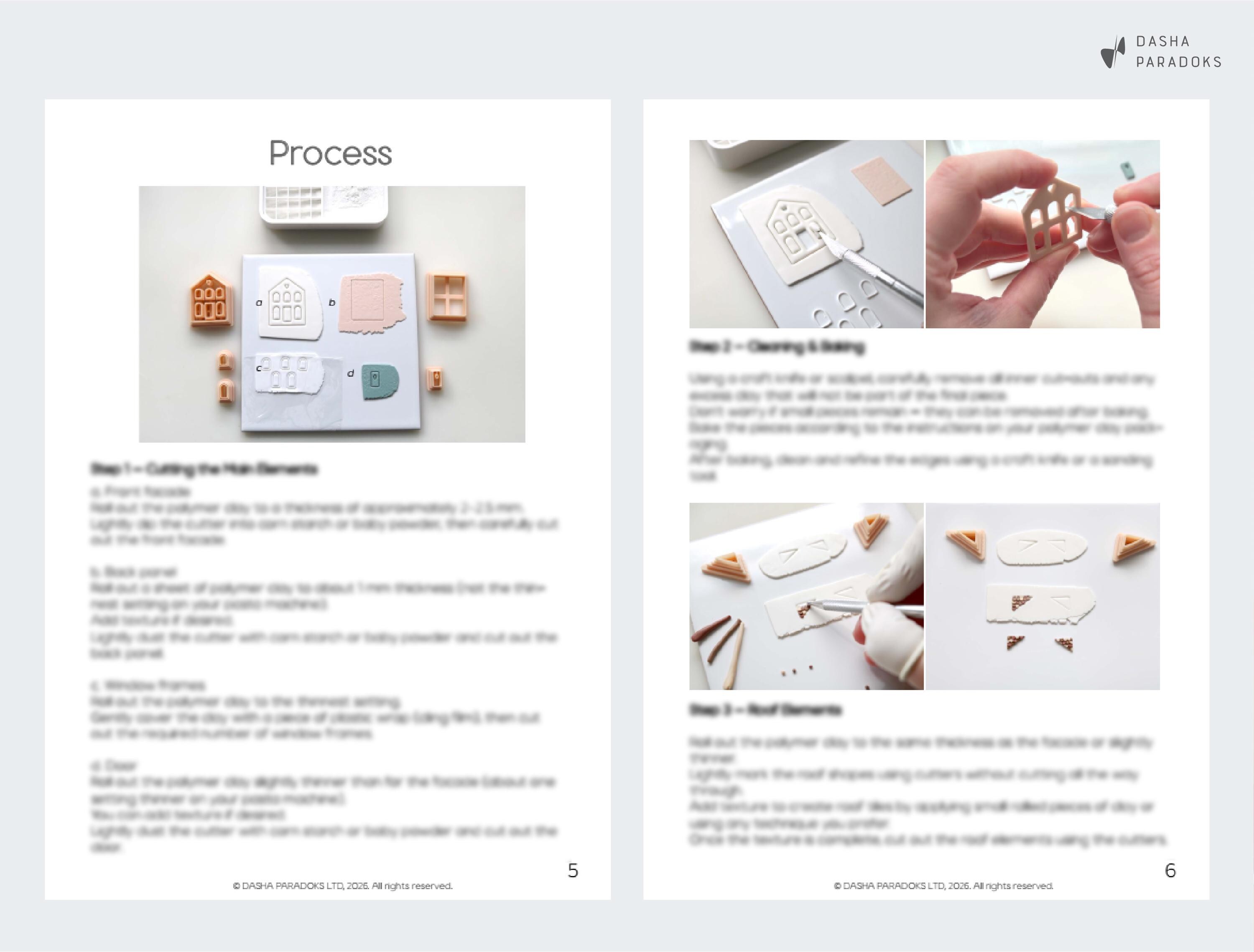Polymer Clay Miniature House Photo Guide | Step-by-step Cutter Tutorial ...