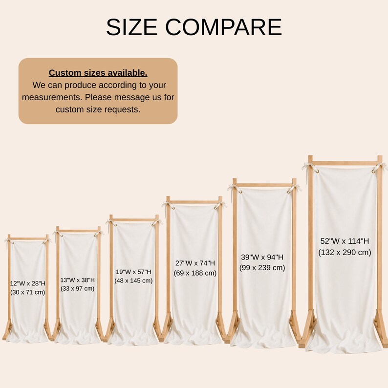 Modern wedding welcome banner stand with natural wood frame, custom ceremony entrance sign for outdoor celebrations