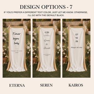 Rustic wedding entrance banner stand with custom names and wedding date, wooden ceremony welcome signage for Etsy