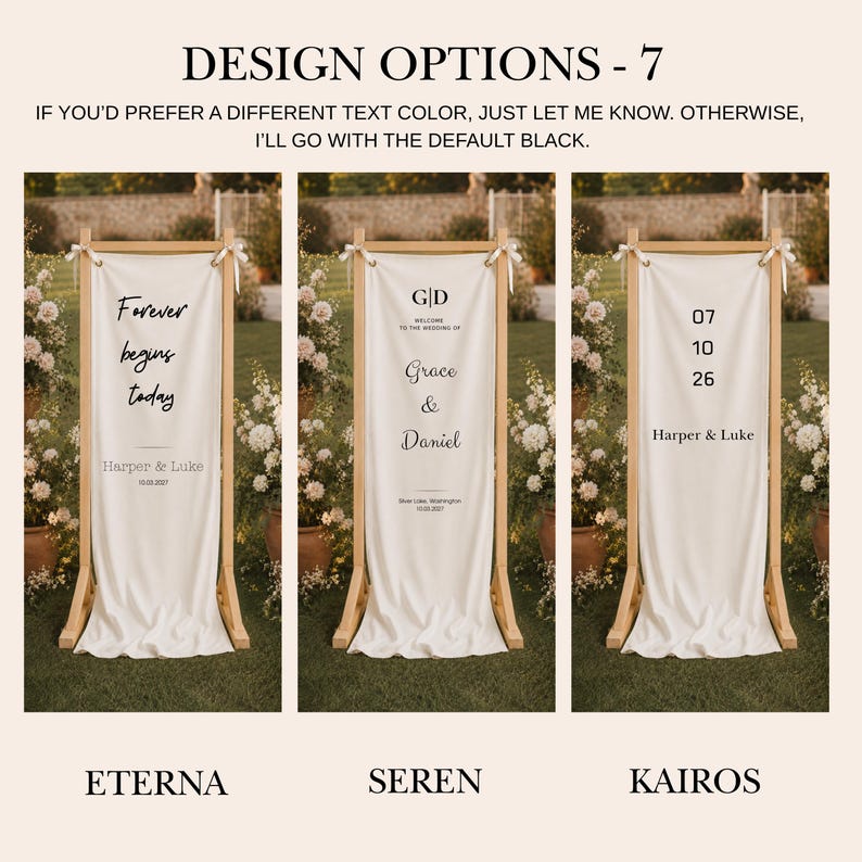 Rustic wedding entrance banner stand with custom names and wedding date, wooden ceremony welcome signage for Etsy