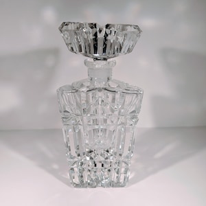 Vintage Cut Crystal Perfume Bottle - Art Deco Style