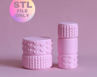 Screw Top Containers STL Files - Knitted Storage - Digital Download Organizer for Crafters