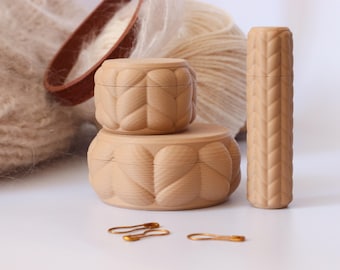 Knit Texture Screw Top Containers & Needle Case STL Files – Scalloped Edge Organizers (Digital Download)