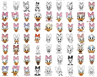 Daisy Duck PNG, Clipart d'expressions de visage de dessin animé