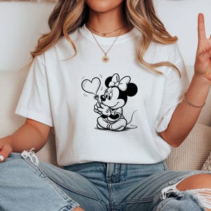 Paquete de imágenes PNG de Minnie Mouse, conjunto de imágenes prediseñadas de Minnie Mouse, diseños PNG de lindas niñas de dibujos animados imagen 9