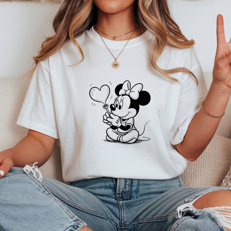 Paquete de imágenes PNG de Minnie Mouse, conjunto de imágenes prediseñadas de Minnie Mouse, diseños PNG de lindas niñas de dibujos animados imagen 9
