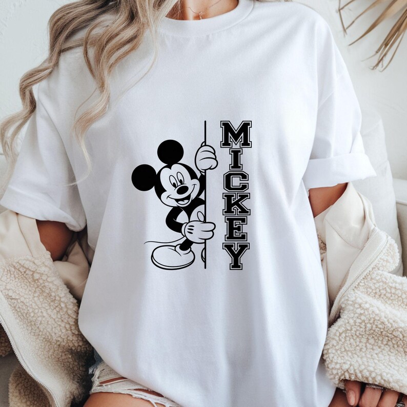 Mickey Mouse Peek PNG Bundle, Mickey Outline Clipart for Shirts image 5