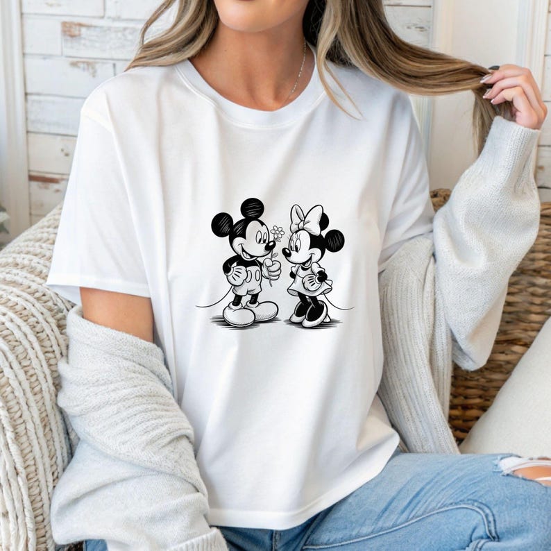 Paquete de imágenes PNG de Mickey Mouse y Minnie Mouse, imágenes prediseñadas de Mickey y Minnie, diseños PNG de dibujos animados de parejas adorables imagen 5