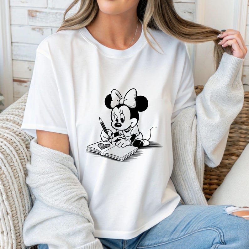 Paquete de imágenes PNG de Minnie Mouse, conjunto de imágenes prediseñadas de Minnie Mouse, diseños PNG de lindas niñas de dibujos animados imagen 5