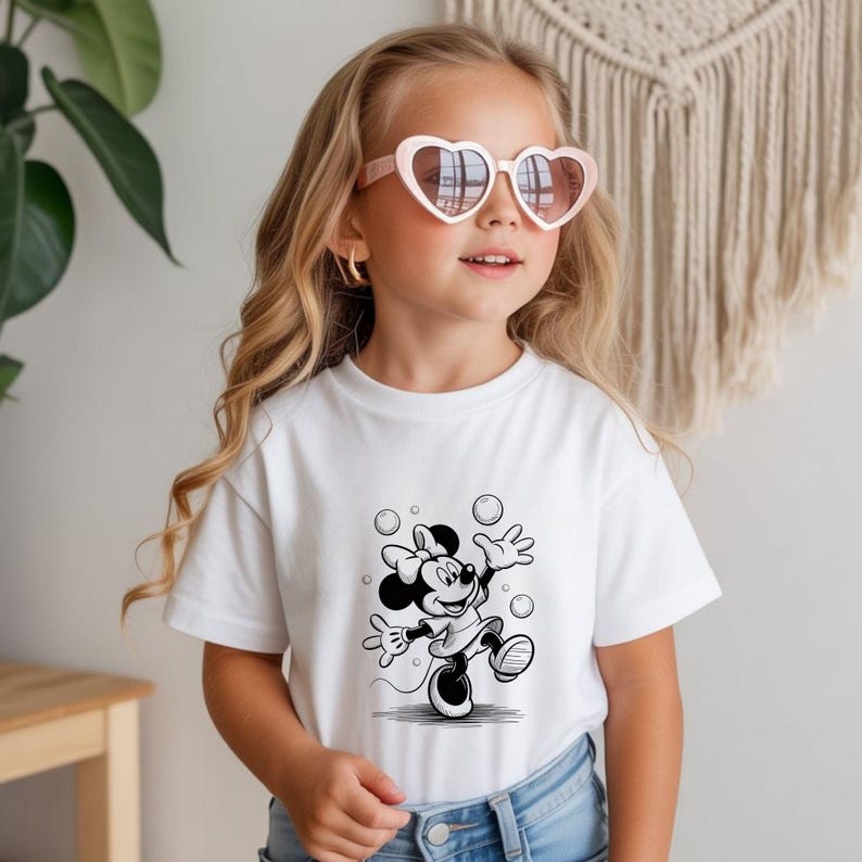 Paquete de imágenes PNG de Minnie Mouse, conjunto de imágenes prediseñadas de Minnie Mouse, diseños PNG de lindas niñas de dibujos animados imagen 7