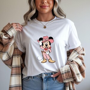 Minnie Mouse Cowgirl PNG Bundle, Cute Western Cartoon Girl Clipart Pack image 8