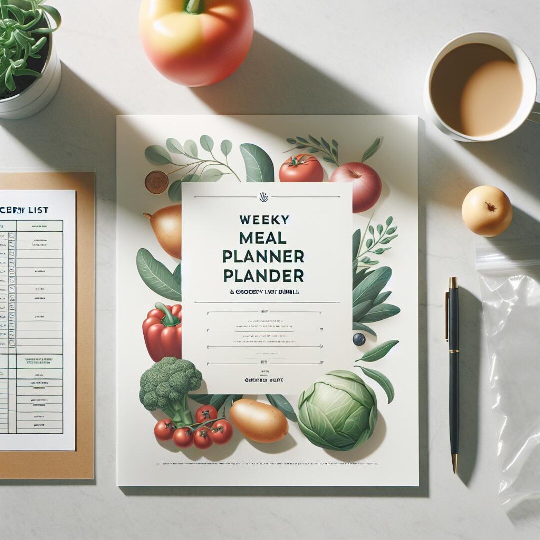 Weekly Meal Planner & Grocery List Bundle | Meal Prep Template ...
