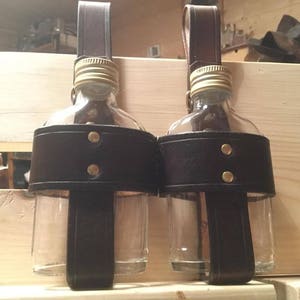 Steampunk Double 150ml bottle holster, Free Worldwide Delivery. apothecary, LRP, LARP, Steampunk holster made from top quality leather