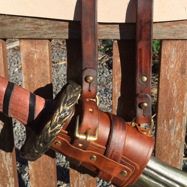 Adjustable Leather LARP Sword Hanger / sheath in a range of colours