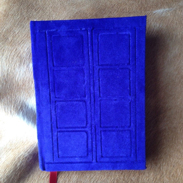 River Song's SPOILERS journal presented in vibrant police box blue suede. Free UK Delivery.