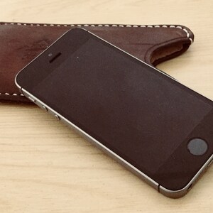 Standard phone slip case in veg tan leather image 3