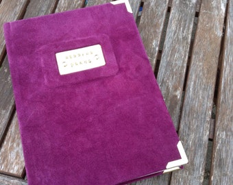 Wedding plans hand bound leather or suede journal