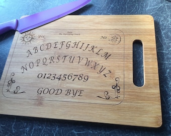Personalised cutting, chopping board in Bamboo. Ouija Board Free UK shipping.