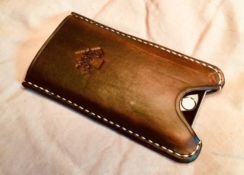 Standard phone slip case in veg tan leather image 1