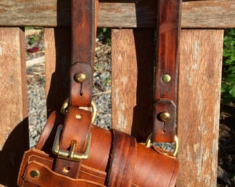 Steampunk adjustable leather parasol holster