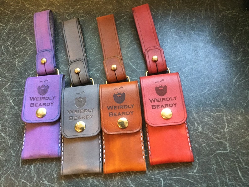 Moustache Comb in a Handmade Leather Pouch. Free UK Delivery. Etsy