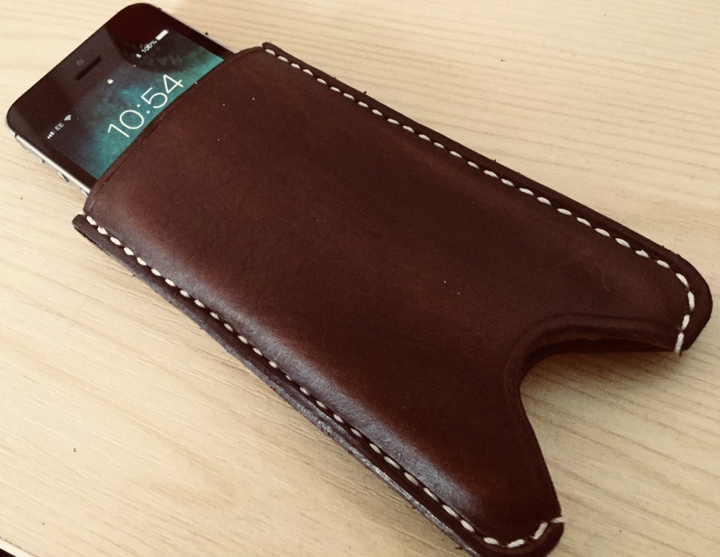 Standard phone slip case in veg tan leather image 2