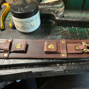 Wide watch strap made to order. full grain veg tan leather, rugged EDC strap image 1