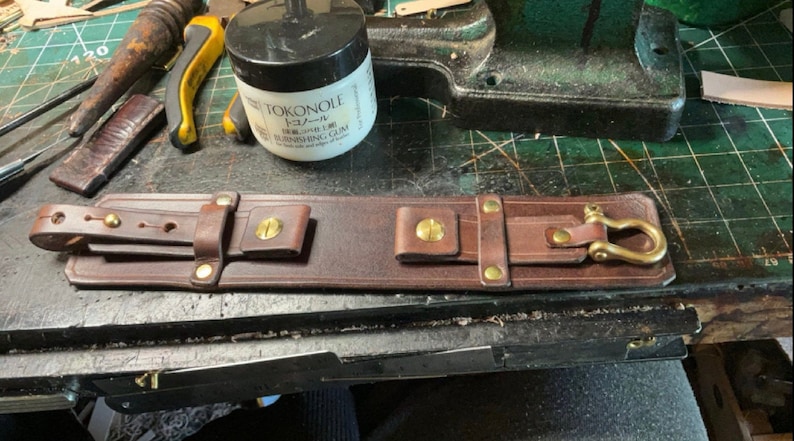 Wide watch strap made to order. full grain veg tan leather, rugged EDC strap image 1