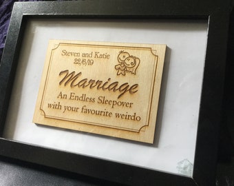 Laser engraved humorous / humorous plaque in poplar wood