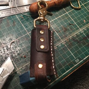 Inhaler sleeve for asthmatics. Free UK Delivery. full grain, veg tan leather sleeve, steampunk accessory image 3