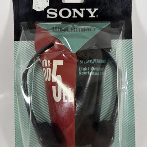 Sony MDR-005EL Walkman Stereo Headphones Vtg 1994 New Sealed Damaged Pack image 1