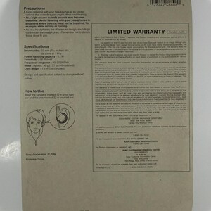 Sony MDR-005EL Walkman Stereo Headphones Vtg 1994 New Sealed Damaged Pack image 5