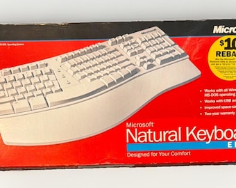 Tastiera Microsoft Natural Keyboard Elite cablata, vintage, nuova, confezione aperta.