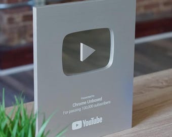 Gold & Silber Play Button Award | Benutzerdefinierte Ersteller Plakette | Personalisiertes Streamer YouTube Style Geschenk